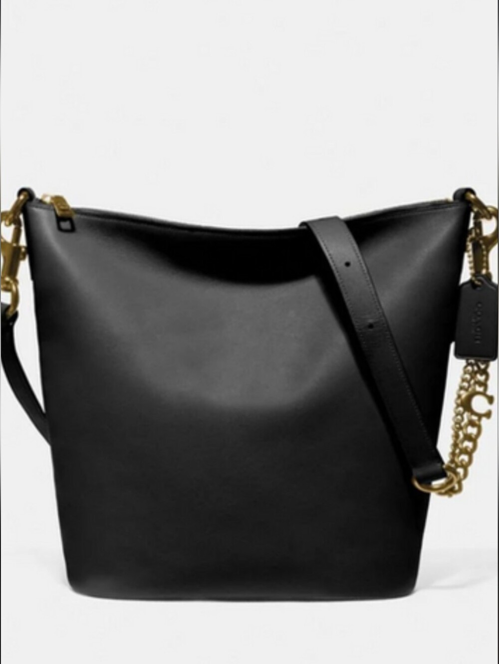 Coach Signature Chain Duffle Bag In Black Glovetanned Leather $495MSRP